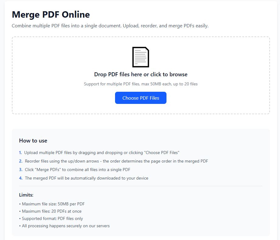 Merge PDF Online